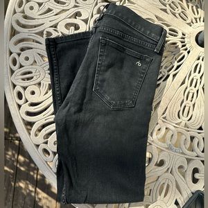 Men’s Rag & Bone Fit 2 Slim Black Jeans Button Fly Size 32 x 27.5 Inseam